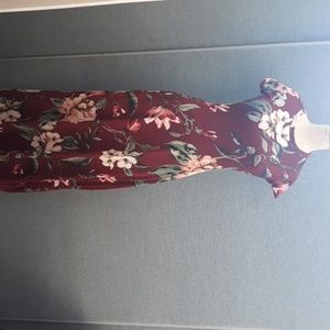 Maroon floral maxi dress
